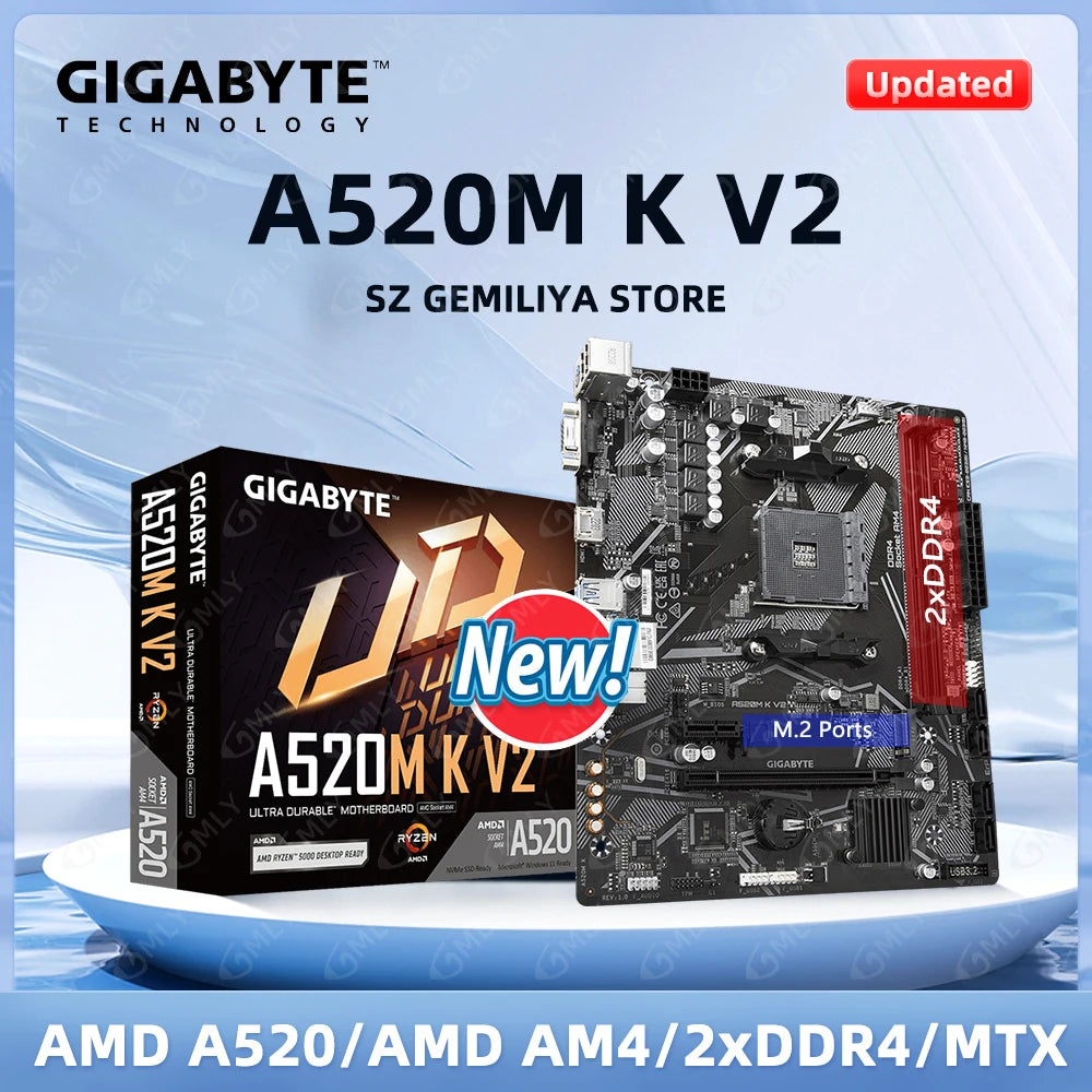 GIGABYTE A520M Motherboard A520M K V2 Motherboard AM4 DDR4 Micro-ATX M.2 NVMe support Ryzen 5 5600G Ryzen 5 5700G 3800 cpu new - WinSupport Tech