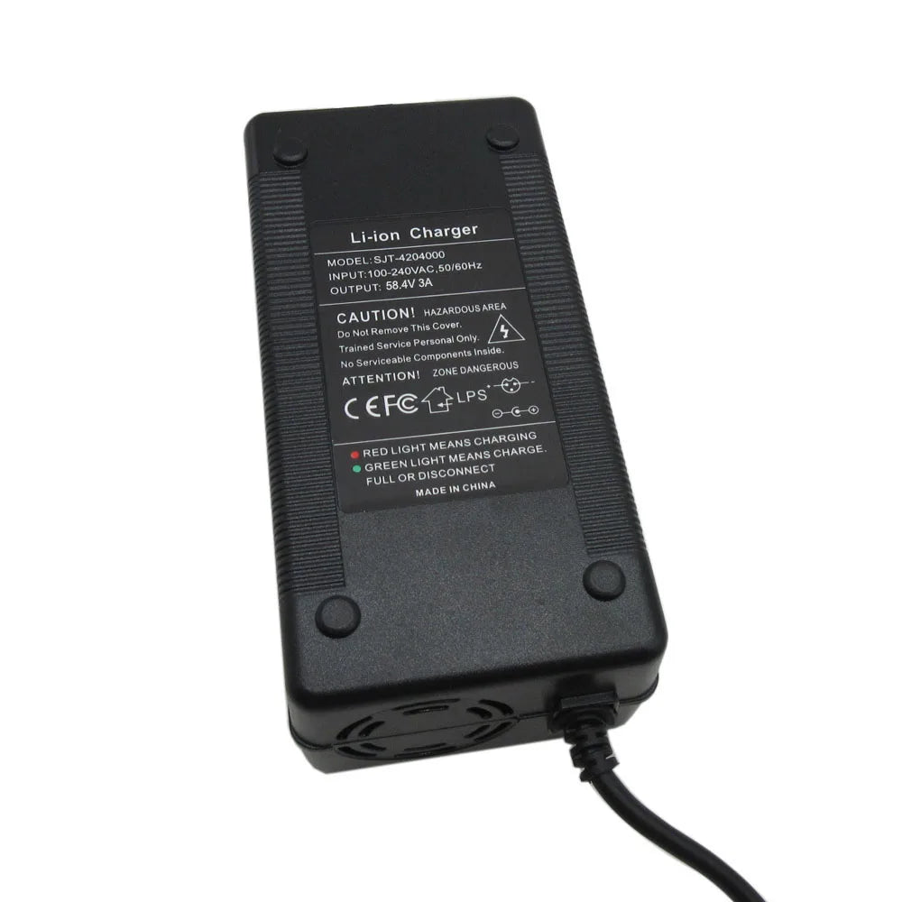 58.4V 4A Lifepo4 Charger 51.2V 48V 16S Iron Phosphate LFP RV Energy Storage Battery Chargers with fan XT60 alligator clip port