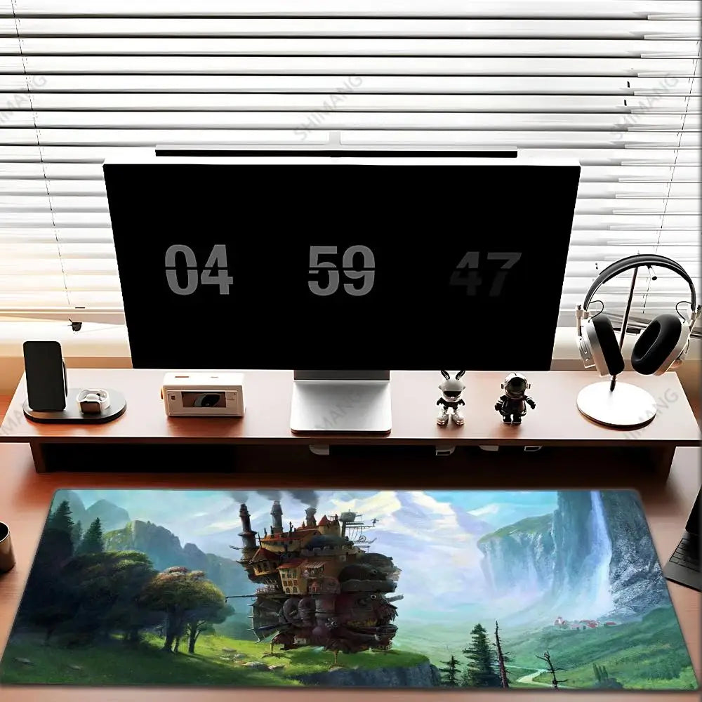 Mouse Pad Anime Street Kawaii Mousepad Laptop Gaming Accessories Keyboard Pad PC H-Howls Moving C-Castle Gamer Desktop Mouse Mat