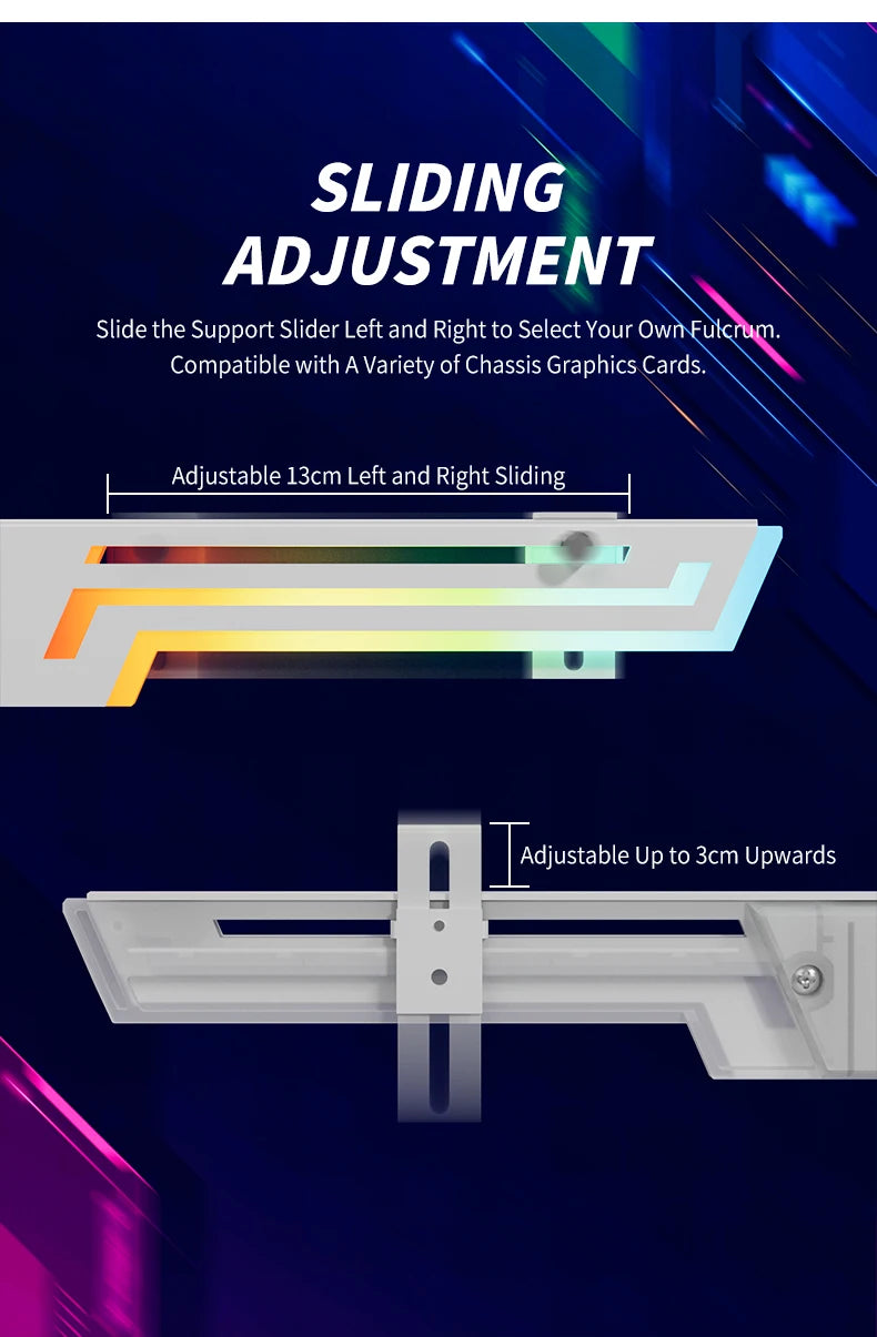 Power Train Z-X6 ARGB 5V 3PIN graphics card bracket adjustable height AURA SYNC computer graphics card VGA bracket GPU Holde