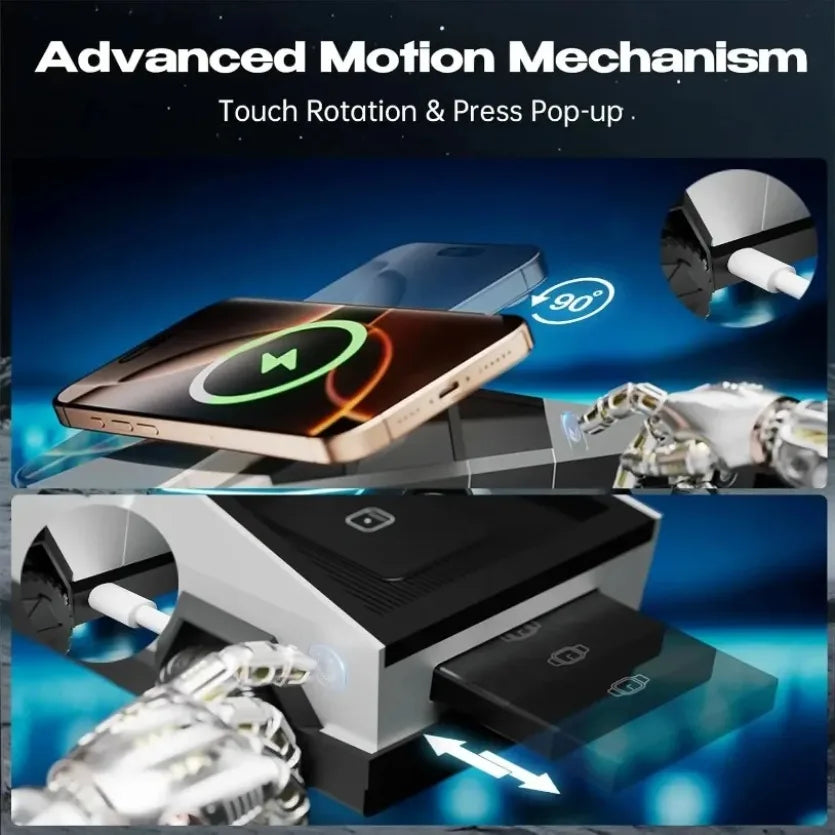 3 in 1 Magnetic Fast Wireless Charger Desktop Cybertruck Phone Stand For IPhone 17-12 Pro Max Apple Samsung Watch Airpods Pro