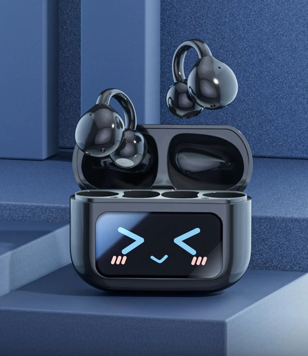 Wireless Ear Clip Earphones with Touch Screen 144 Languages AI Real Time Translation Headphones Smart Bluetooth 5.4 Earbuds