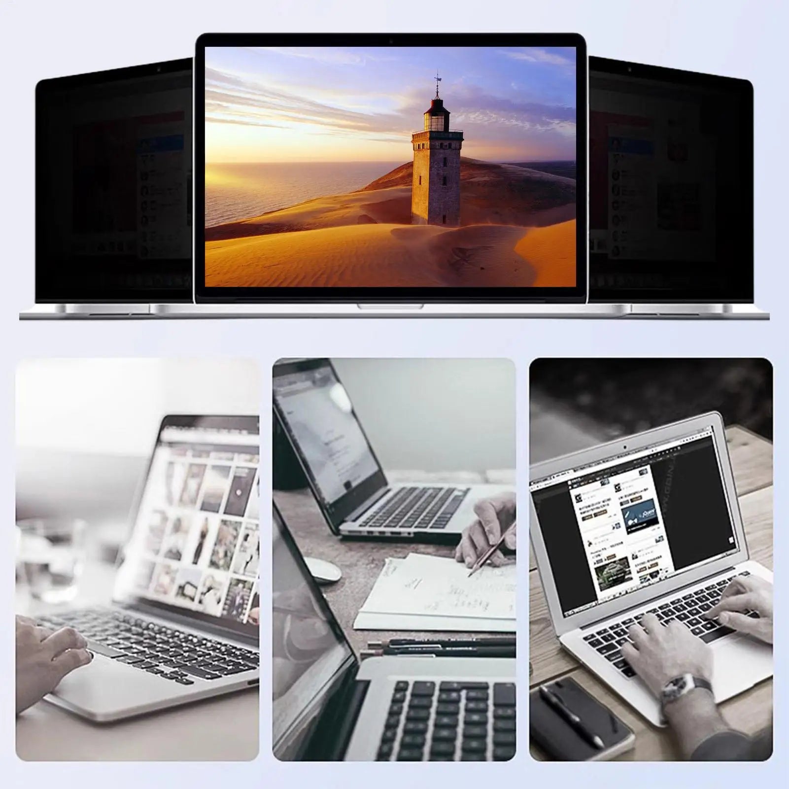 Privacy Screen for Laptop Computer Screen Privacy Shield Removable Anti-Scratch Protector Film for Computer Monitor and Laptop