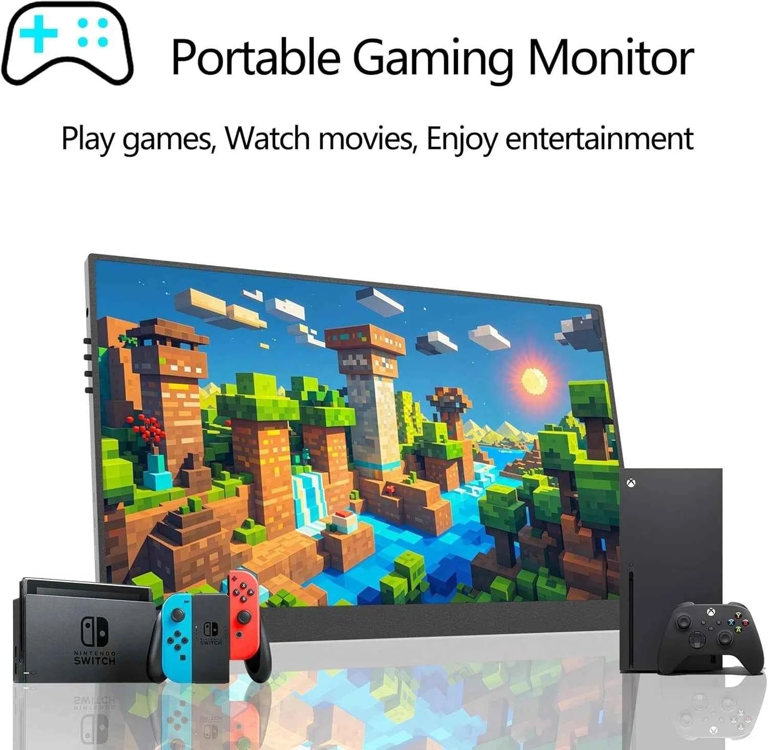 New 15.6 Inch Portable Monitor IPS HDR FHD 1080P USB-C Plug & Play Ultra Slim External Screen  for Laptop Phone Xbox PS4 PS5