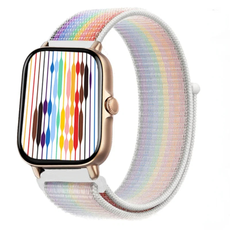 20mm 22mm Nylon Loop Strap for Amazfit GTR 42 47mm/GTR2/2e/3/3 Pro/4/GTS/GTS2/mini/3/4 Bracelet for Amazfit Bip-U-S/Stratos 2 2S
