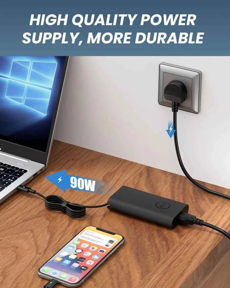 90W USB C Type C Laptop Charger For Dell XPS 15 13 Precision 3540 Latitude 3400 3500 7300 7400 7420 5420 5530 5289 Power Adapter
