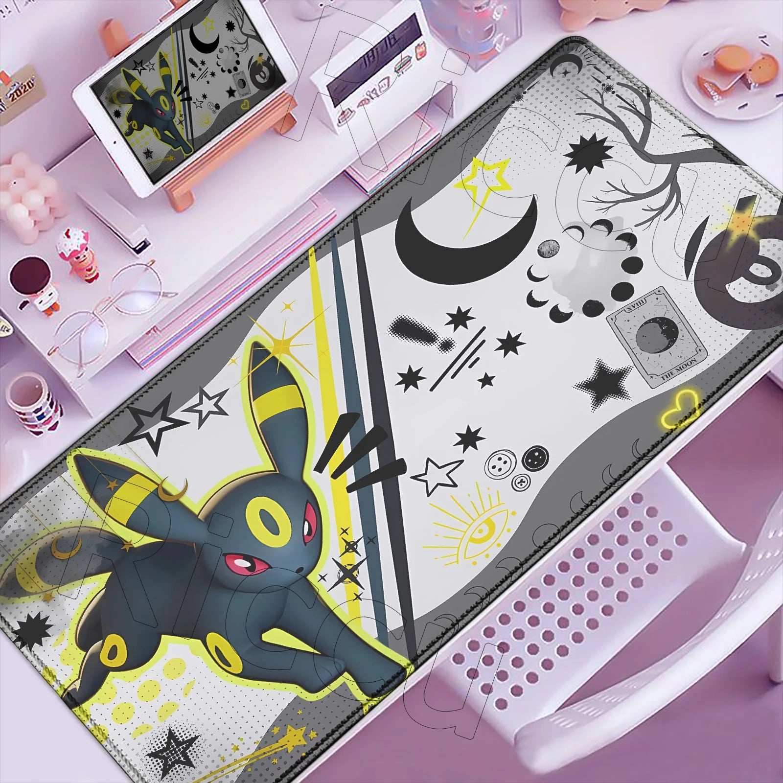 P-Pokemons Sylveon Eevee Mousepad Mouse Pad Large Gamer XXL Pc Keyboard Desk Mouse Mat Carpet Rubber Tapis Souris Gaming Notbook