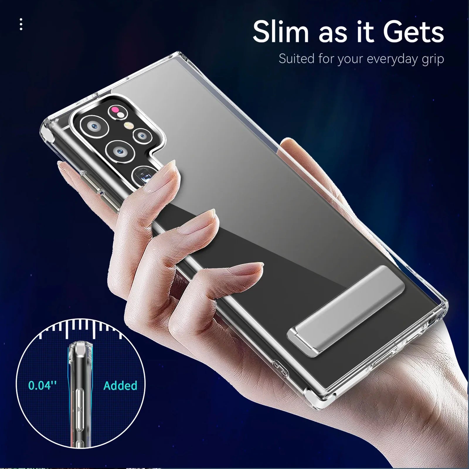 UYUXIO Stand Mobile Phone Case for Samsung Galaxy S25 Ultra  S24 S23 FE S22 Plus Clear Cases with Kickstand Cover with Holder