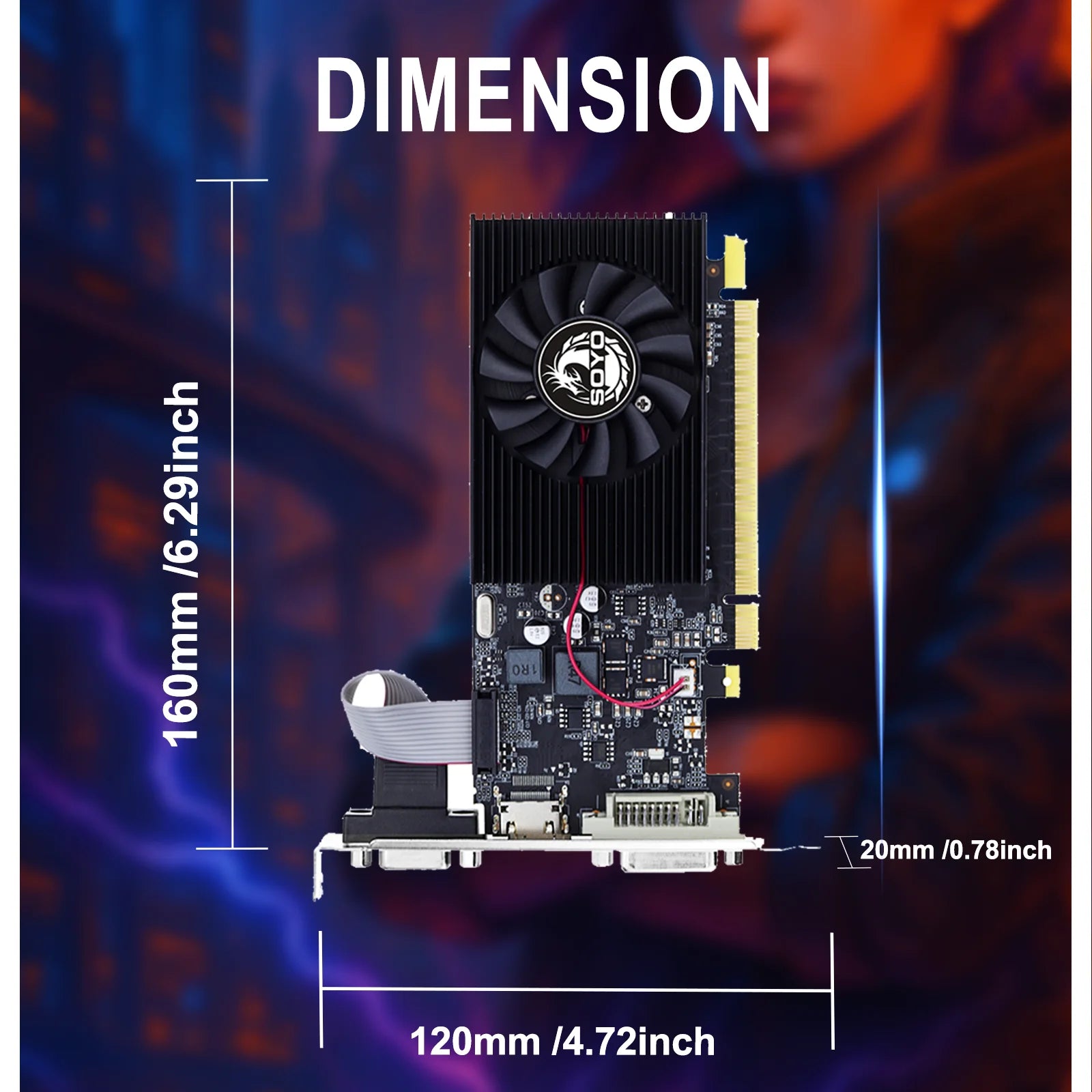 SOYO GT730 4GB Half-height Graphics Card GDDR3 GPU 128Bit HDMI compatible PCI-E 3.0 Placa De Video for Desktop Computer