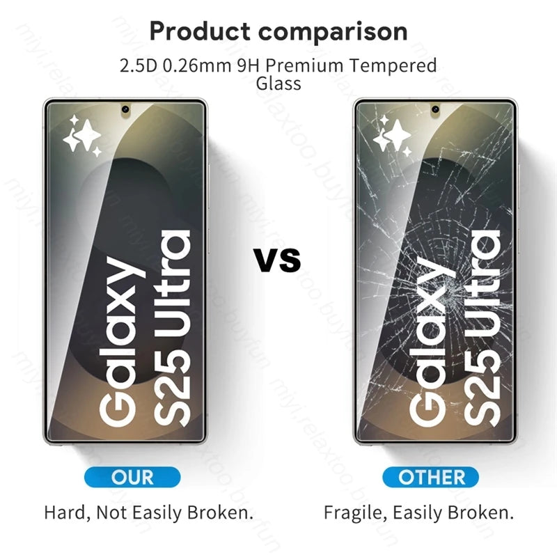 S 25 Case 5-1Pcs 9H Glass For Samsung Galaxy S25 S26 Ultra Edge S25Edge S25Ultra S25+ 5G Screen Protector Toughened Guard Cover