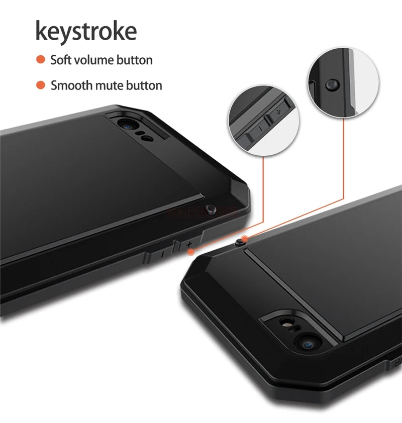 Heavy-duty protective armour for iPhone 17 to 11 Pro Max Plus XS Max XR Metal Aluminum Phone Case, Shockproof Case