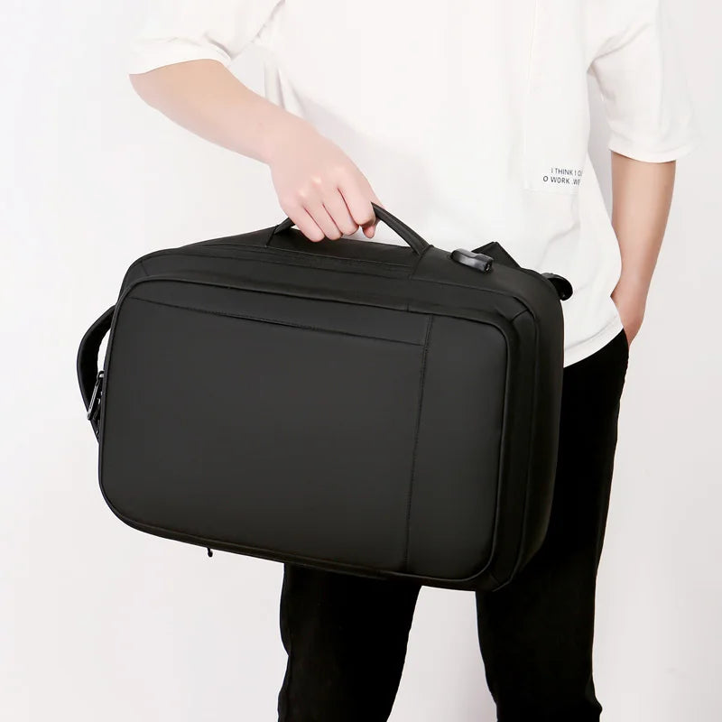 1Pcs Expandable Travel Backpack, Business casual men's backpack,with USB charging,waterproof fabric,suitable for daily commuting