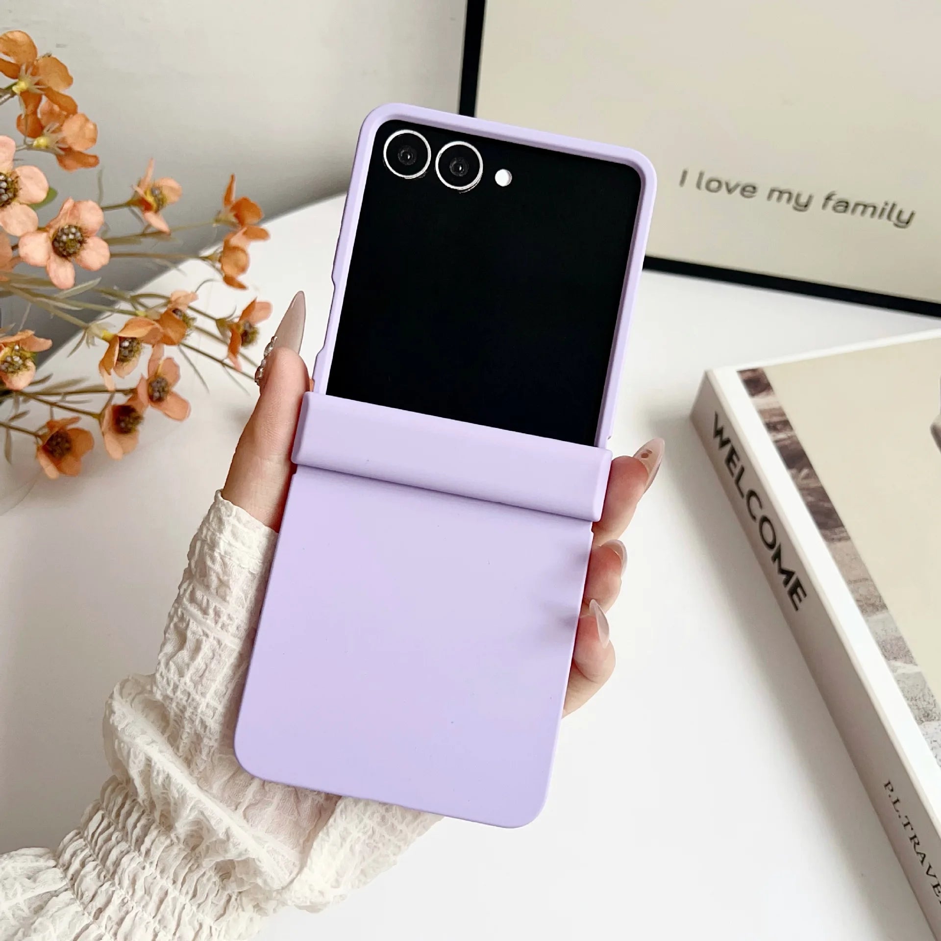 Dopamine Candy Color Matte Phone Case for Samsung Galaxy Z Flip 7 FE 6 5 Flip 4 3 5G Hinge Protective Hard Back Cover