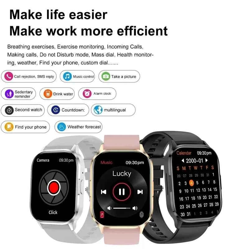 Ultra Thin Smart Watch Man Women Screen Always Display Time Sports Bracelet Bluetooth Call Fashion Smartwatch Health Custom dial