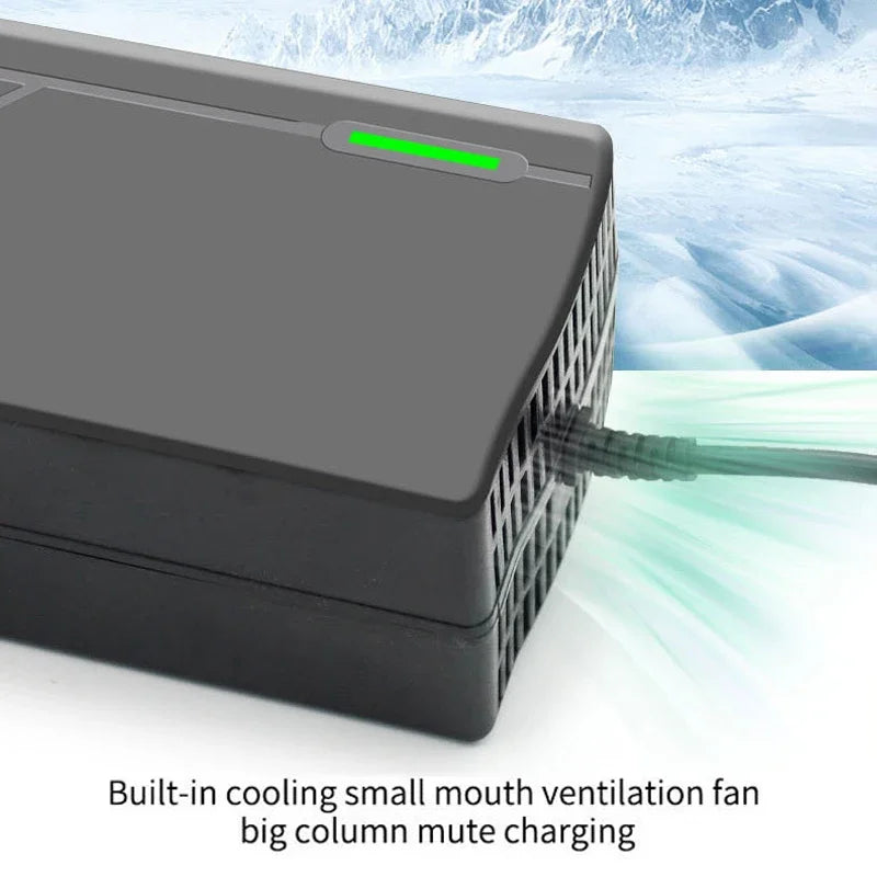 36V 48V Charger 2A 5A 10S 13S Lithium-ion Battery Pack Charger 42V 54.6V 5A Intelligent Fast Charging EU Plug With Cooling Fan