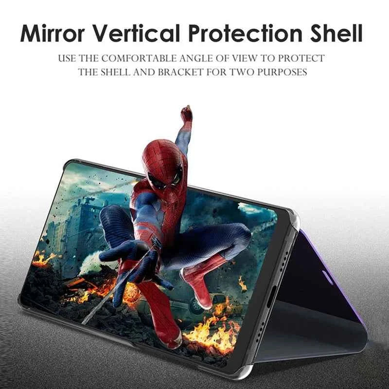 For Samsung Galaxy S26 S25 Ultra Plus FE Edge 5G Smart Mirror Protector Case Flip Holder Shockproof Cover Sumsung S26 Pro Fundas