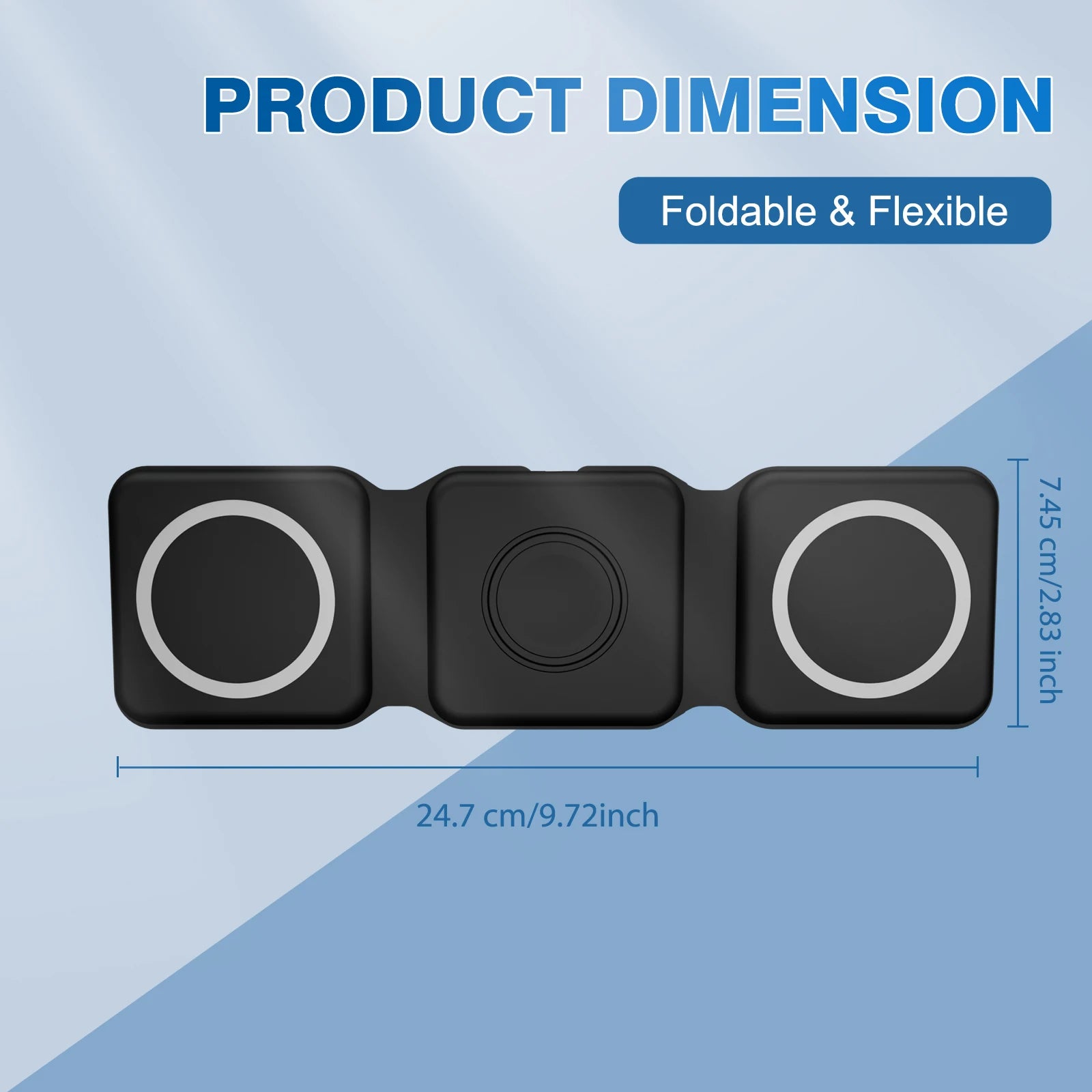 15W 3 in 1 Magnetic Wireless Charger Station Fast Charging Holder Foldable For iPhone 17 16 15 Pro Max iWatch AirPods