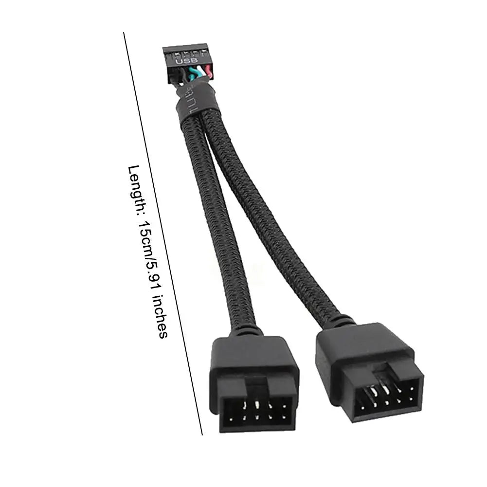 12cm Computer Motherboard USB Extension Cable 9 Pin 1 Female To 2 Male Y Splitter Audio HD Extension Cable For PC - WinSupport Tech