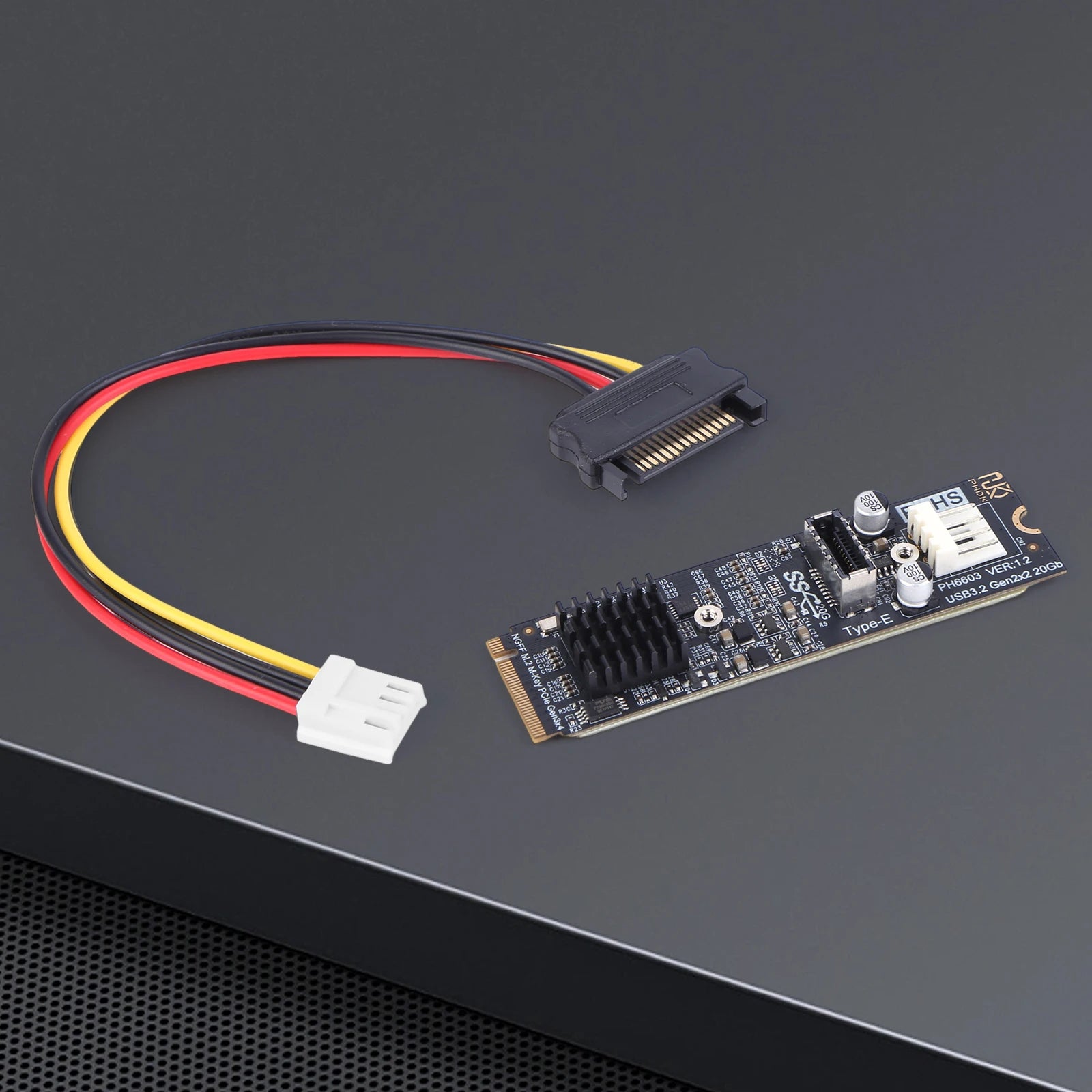 M.2 NVME M-Key to USB 3.2 TYPE-E Adapter Card
