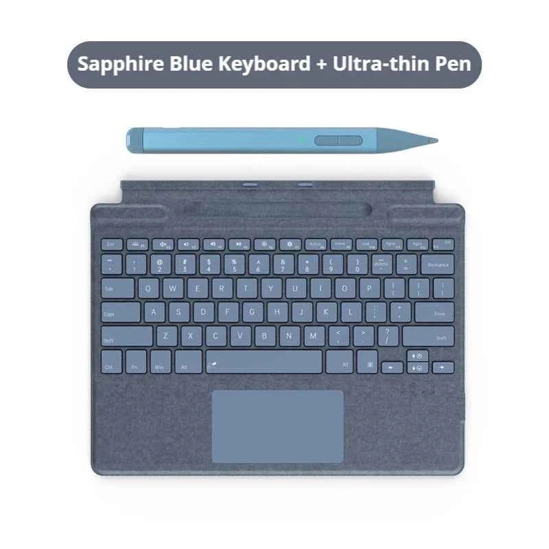 2025 New Color Microsoft Surface Pro 8/9/X/10/11 Bluetooth Magnetic Keyboard with Pen Slot,Touchpad and 7-color Backlit Keyboard