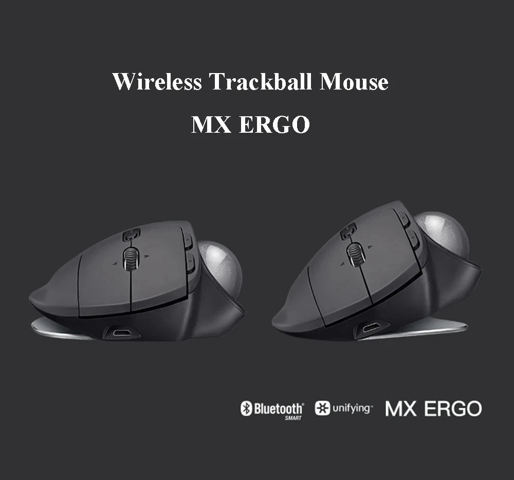 Mouse Logitech MX ERGO S Ergonomic Mouse Trackball Mouse Wireless Bluetooth Quick Charging with Unifying Receiver Office work