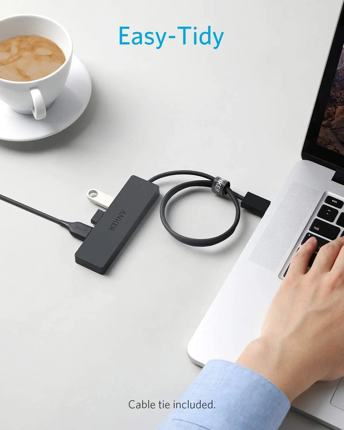 Anker 4-Port USB 3.0 Hub Ultra-Slim Data USB Hub with 2 ft Extended Cable SuperSpeed Data