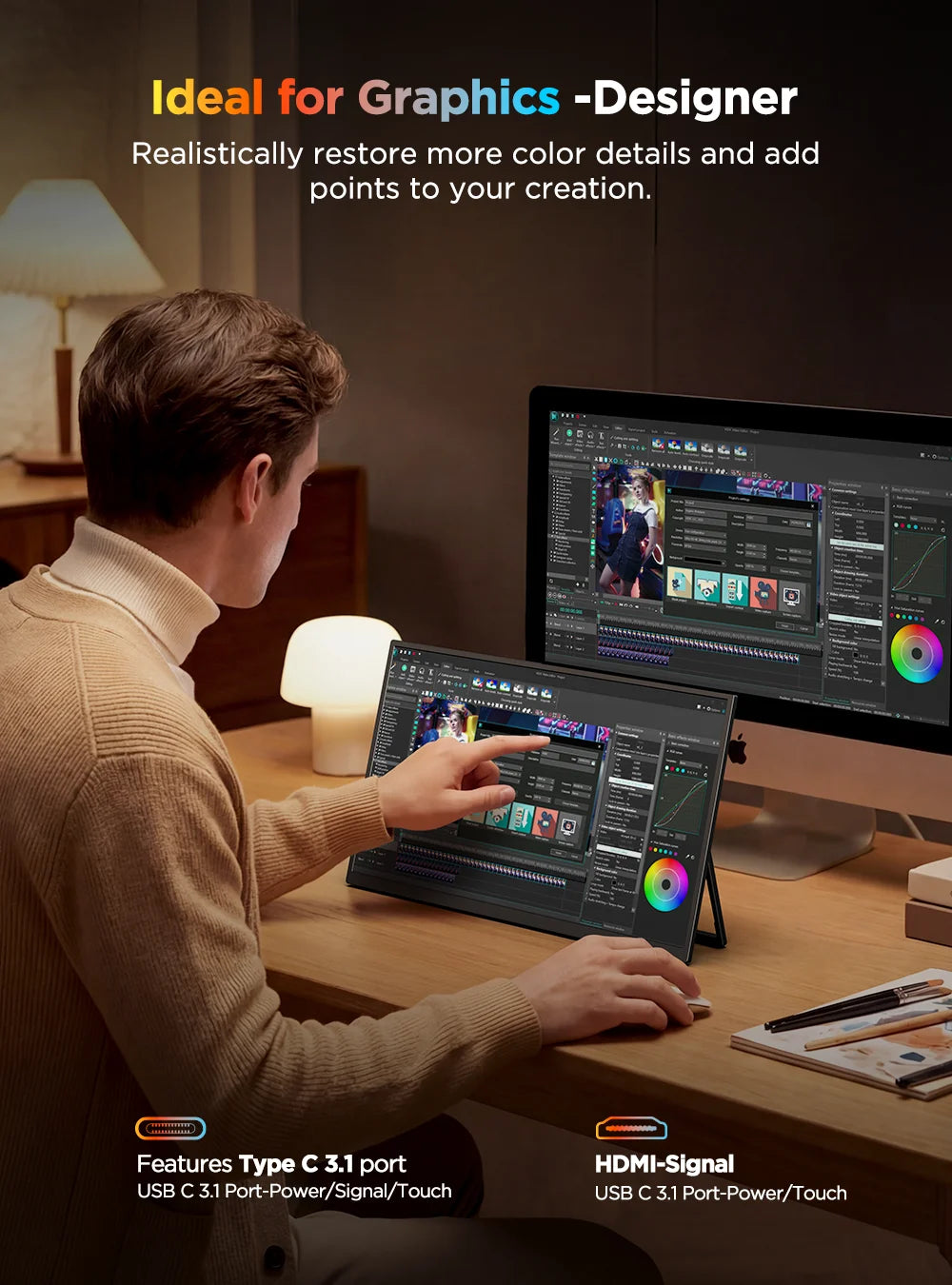 UPERFECT 4K Portable Touchscreen Monitor 15.7