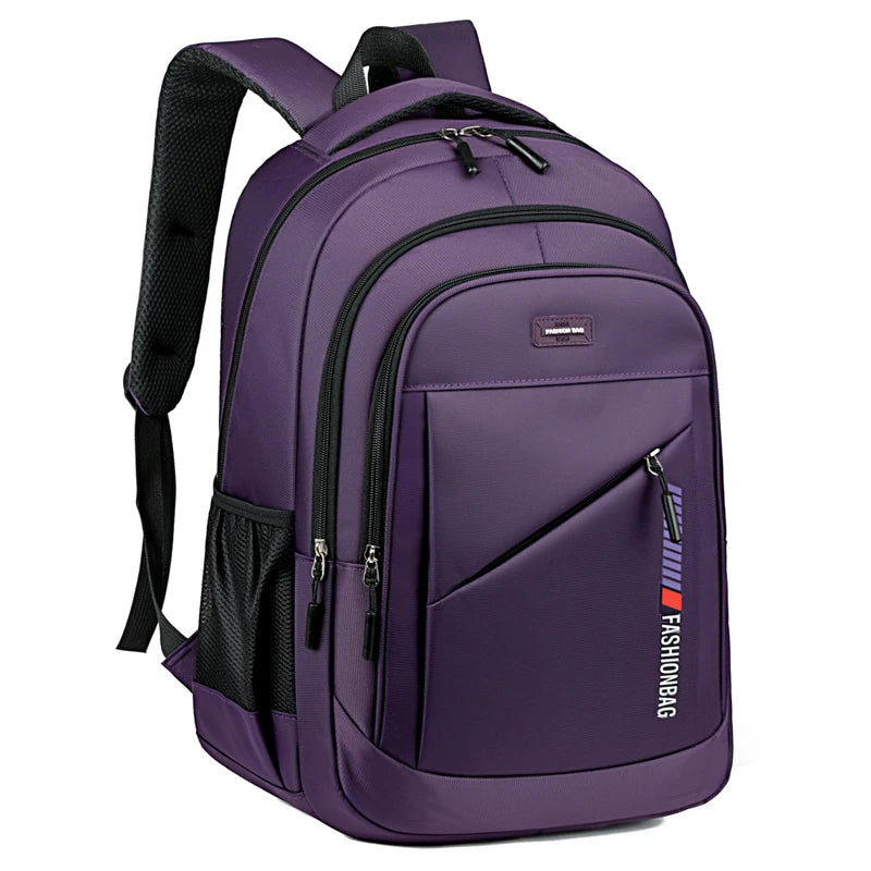 Men's large-capacity backpack, fashionable laptop bag, suitable for travel and business, equipped with secure zipper closure and