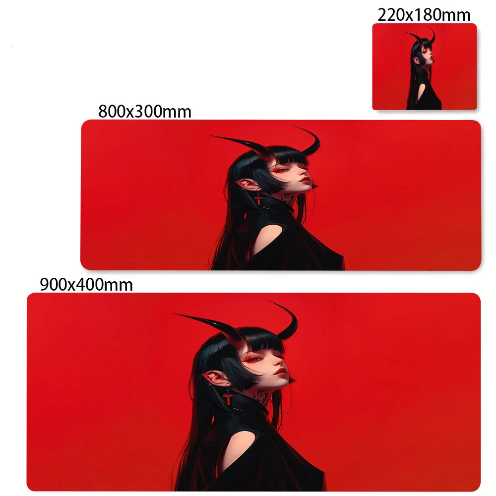 Japanese Style Anime Red Girl Pc Game Mousepad Large Mouse Pad XXL Gamer Mouse Mat Office Table Carpet Gaming Mats 500x1000mm