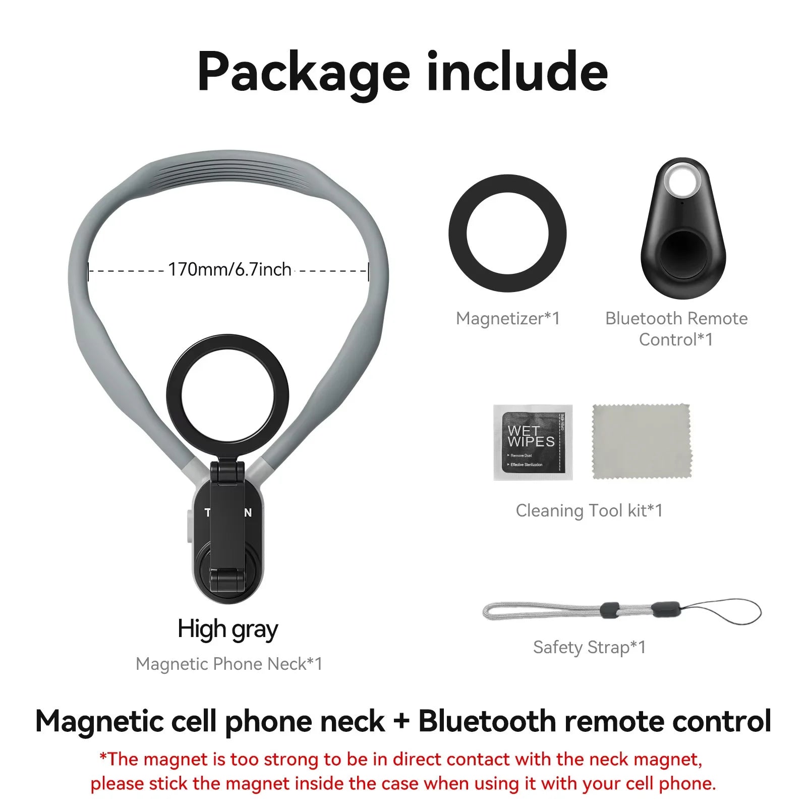 TELESIN Silicone Phone Magnetic Neck Mount Quick Release Hold for Iphone 17 16 15 14 13 SAMSUNG HUAWEI XIAOMI Phone Accessories