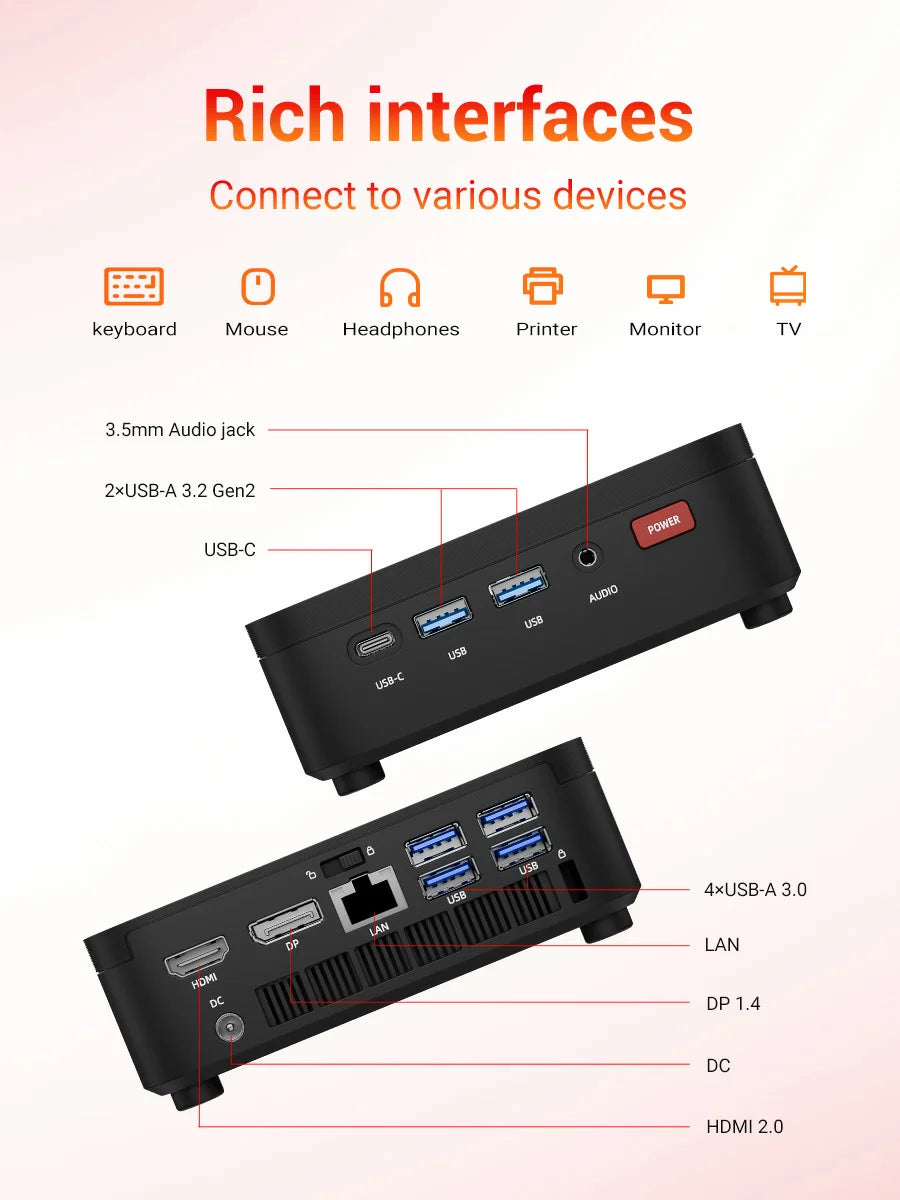 Firebat R3 Mini Pc Amd Ryzen7 7730U Ryzen5 7430U Ryzen3 4300U Lpddr4 16Gb Ram M.2 Sata 512Gb Ssd Wifi6 Bt5.2 1000m Lan Windows11 Portable Desktop Computer