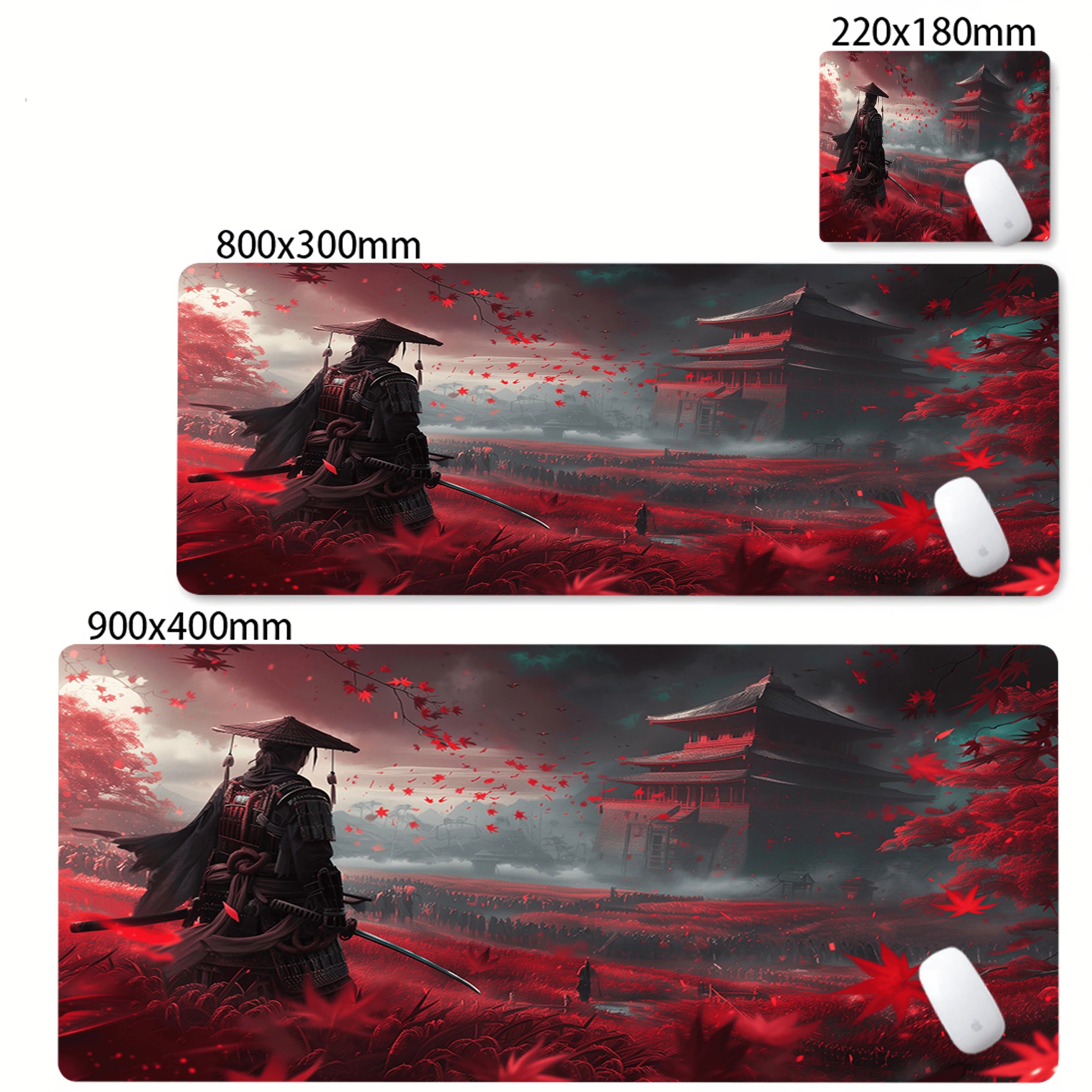 Mouse Pad Black Japanese Samurai Sword Desk Mats Large Office Computer Mousepad Pc Accessories Rubber Keyboard Deskmat 90x40cm