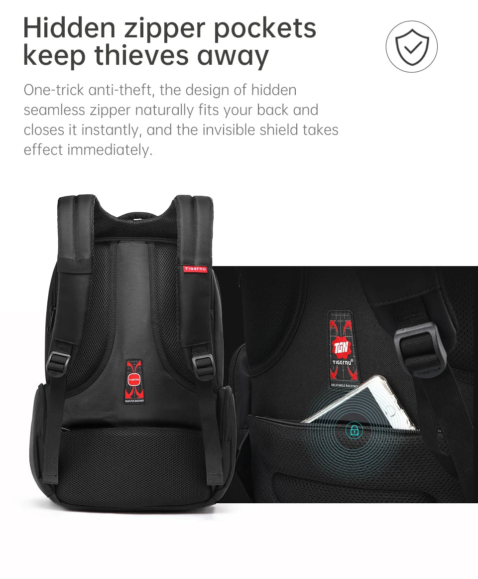Tigernu Brand Nylon Waterproof Anti theft 15.6