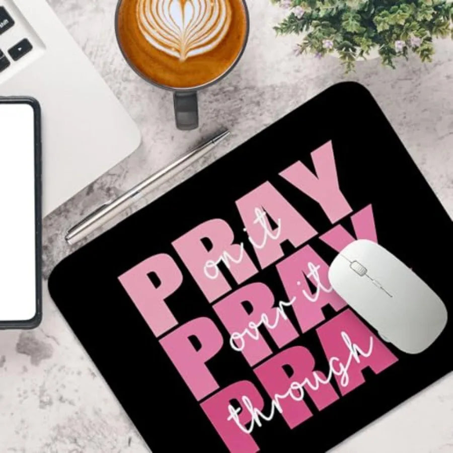 Christian Mouse Pad Bible Verses Small Mouse Pads for Desk, Religious Computer Mousepad Cute Jesus Mousepads for Office, Script