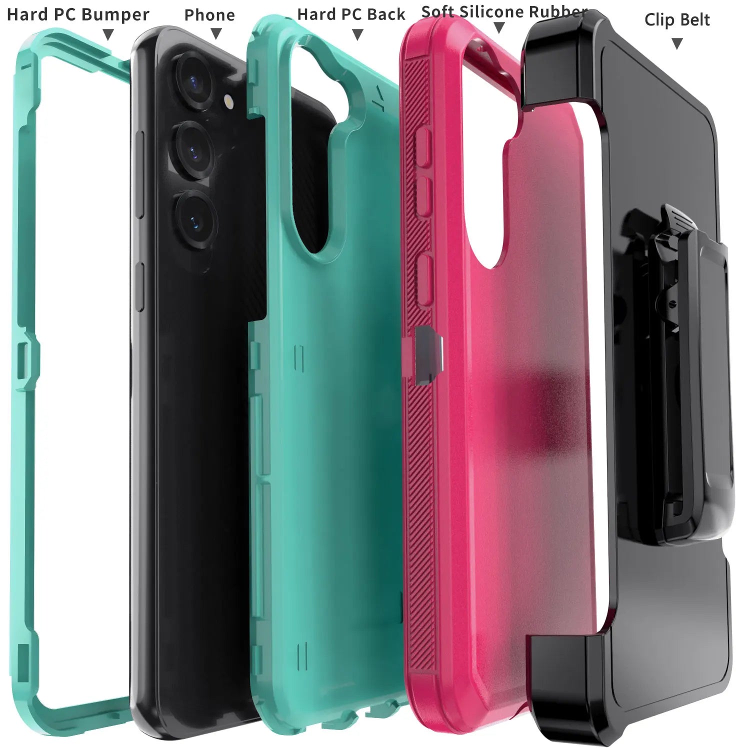 For Samsung Galaxy S25/S25 Plus/S25 Ultra/S25 FE/S25 Edge Phone Case Shockproof Heavy Duty Hybrid Rugged Cover With Belt Clip
