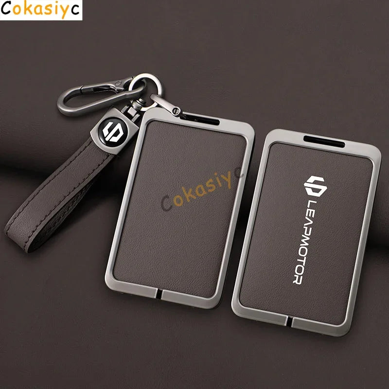 Car Smart NFC Card Key Case Cover For Leapmotor C10 C11 C16 Zinc Alloy Leather Protector Holder Shell Kychain Auto Accessories