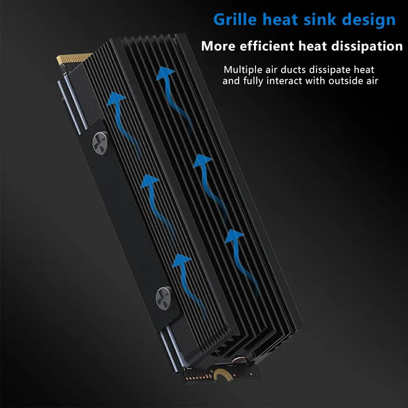 COOLLEO M.2 2280 SSD Heat sink with 14.8W/MK Thermal Pad 2 Heat Pipes Solid State Drive Radiator For M.2 NVMe 2280 SSD Cooler - WinSupport Tech