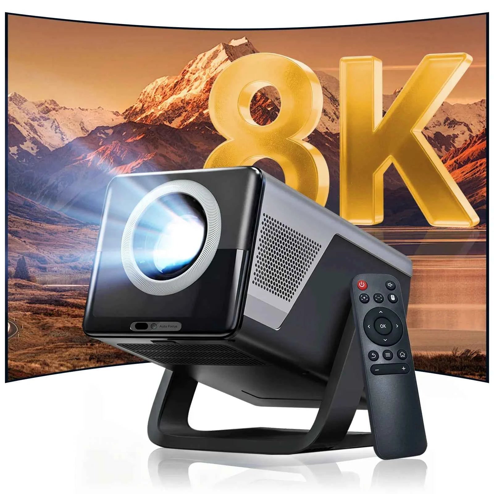8K Decoding X7 AI Smart Projector with Android 14, UHD 1080P 1000 ANSI Built-in Apps, Auto Focus&Keystone, Home Outdoor Beamer