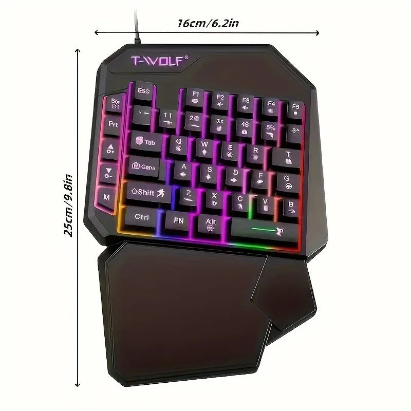 2 in1TF900 Gaming Keyboard and Mouse Set Ergonomic Wireless Gaming Keyboard 7 RGB Backlighting,  for PUBG Mobile Games /Laptop