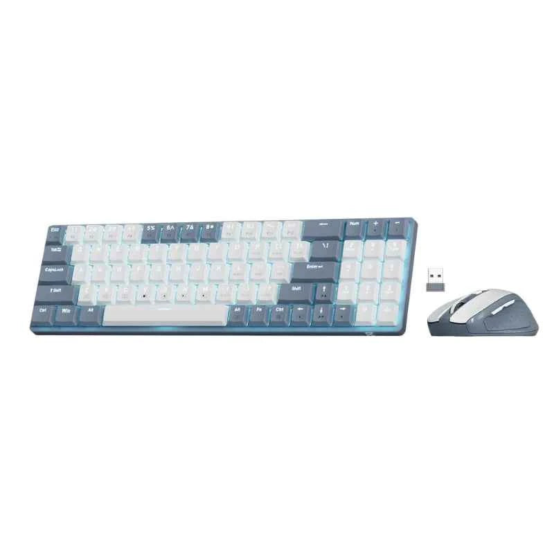 Redragon BS8772 Wireless Keyboard and Mouse Combo, 78 Keys 2.4Ghz Wireless Low-Profile Mechanical Keyboard w/ 2400 DPI Mouse