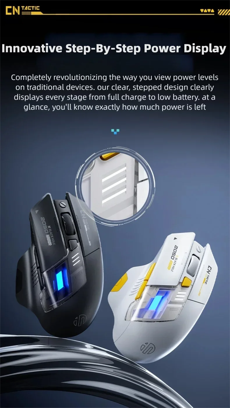Inphic A9 Explorer V2 Wireless Gaming Mouse 500mA Battery Level Display Ergonomics Bluetooth Office Mouse For PC Laptop