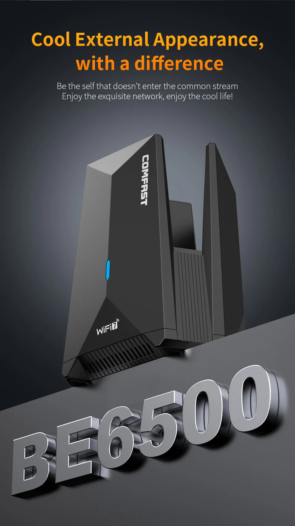 Comfast 6452Mbps WiFi 7 USB Wifi Adapter Tri-band 2.4+5+6GHz Wifi Dongle Driver-Free Wireless Network Card USB3.0 WPA3