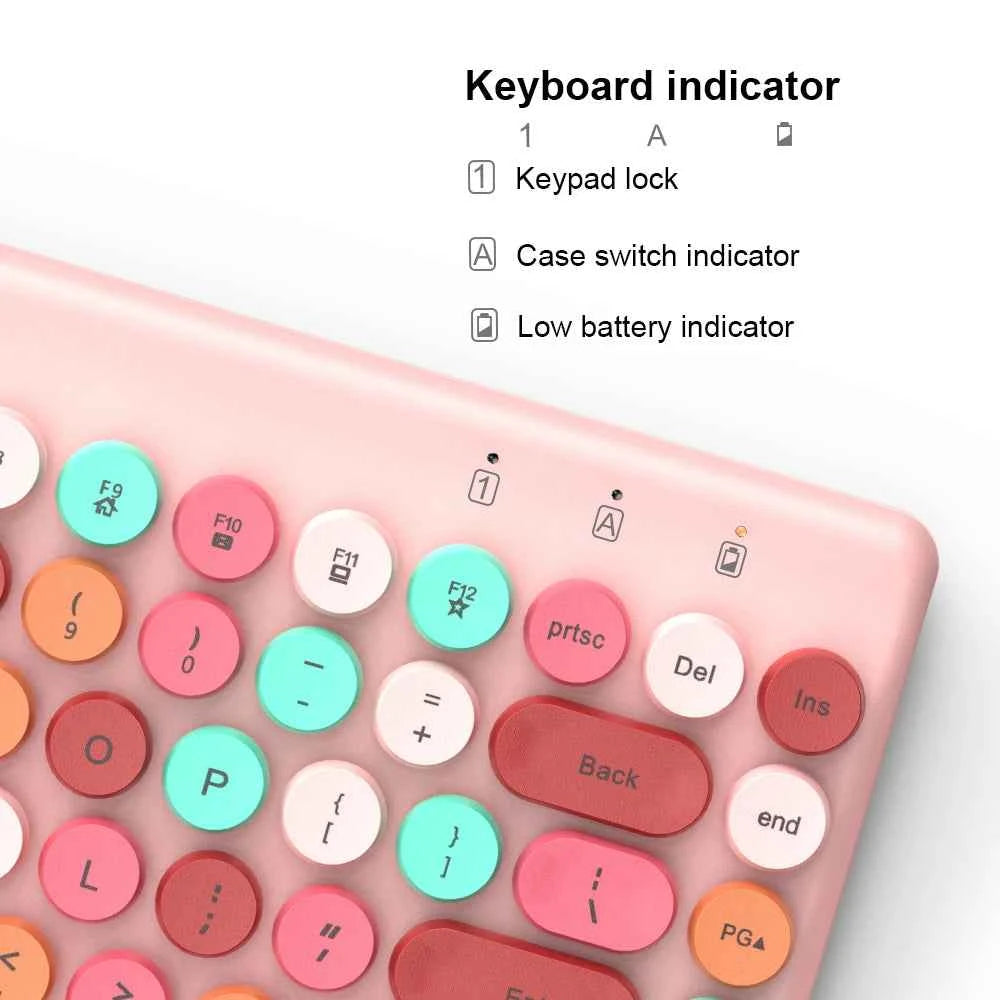 Wireless Mini Pink Keyboard Mouse Combo, 2.4G Portable Silent for PC Laptop Tablet iOS Android Windows, Hot Sale