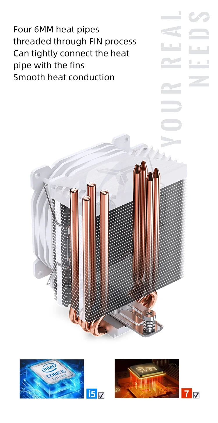 JONSBO CR1400E 92mm CPU Cooler 4 HeatPipes Colorful PWM Processador Air Radiator Silent Fan For LGA1700 1200 1151 1150 AM4 AM5