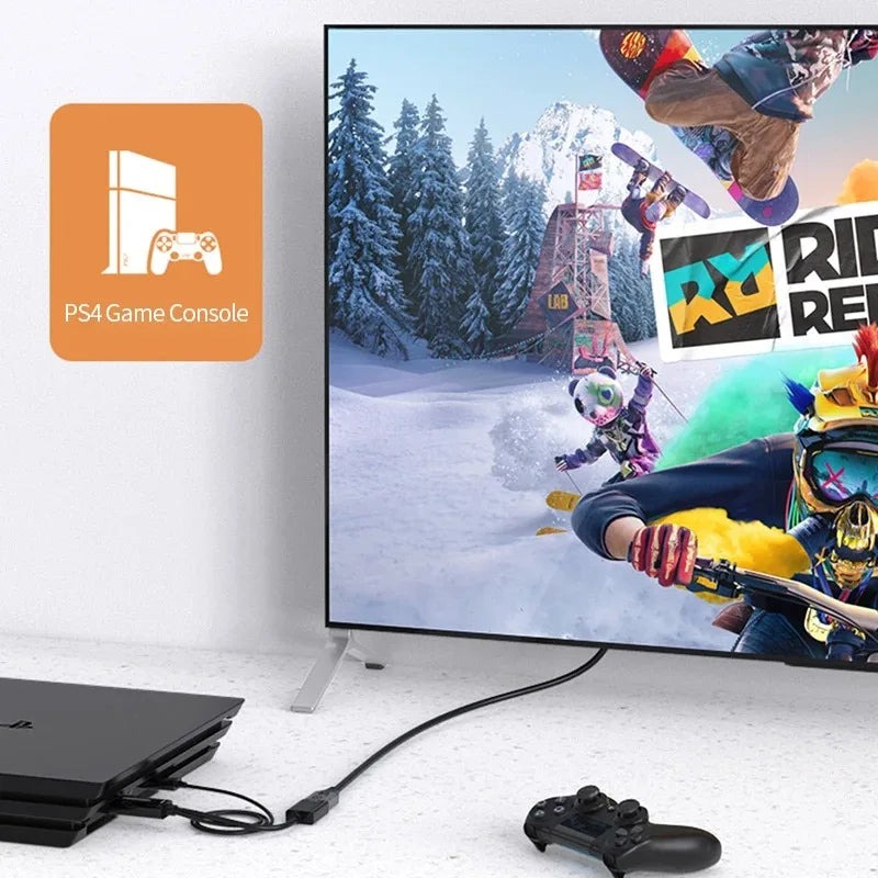 4K@60Hz HDMI-compatible Male to DisplayPort Female Adapter with USB Power, Unidirectional Converter for Gaming Monitor PC PS5
