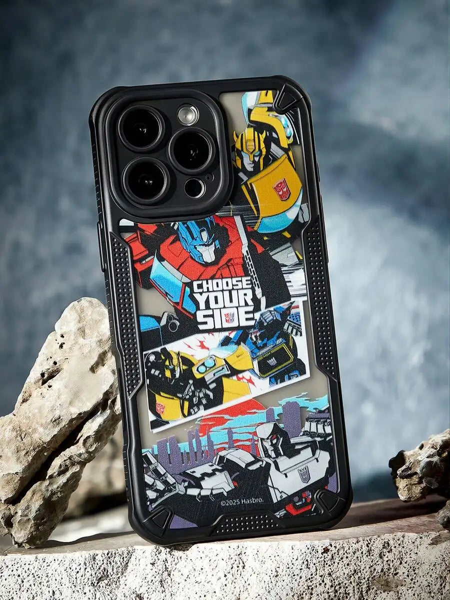 Transparent Pink Cartoon-Style Phone Case with Chill Graphic Design for iPhone