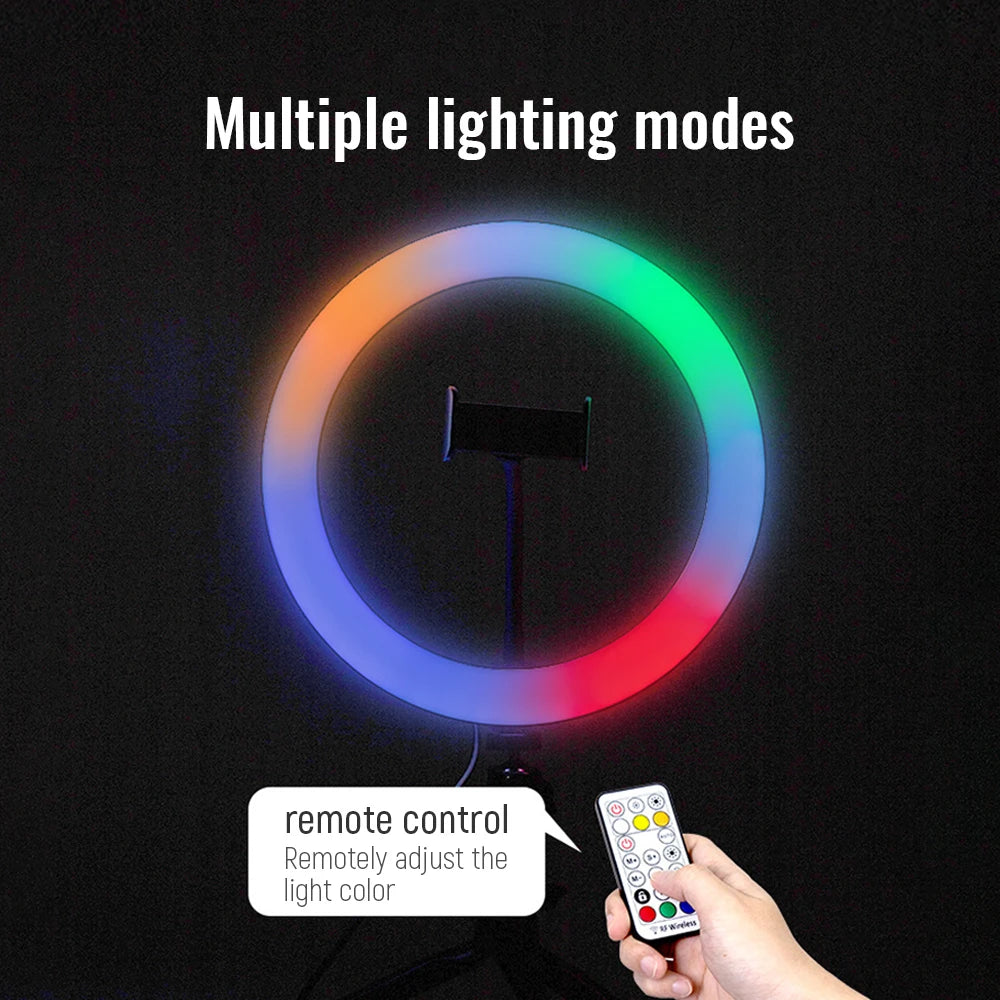 10 13 Inch Ring Light Dimmable Selfie Lamp Pptional Tripod Photographic Lighting Studio Video Lights For Live Make Up Youtube