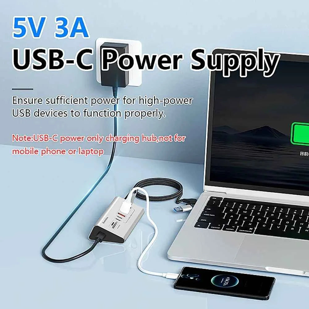 USB 3.2 10Gbps Hub USB Docking Station Type C Splitter with Card Reader Aluminum Alloy Multi 8/9 Ports Switch For PC Laptop