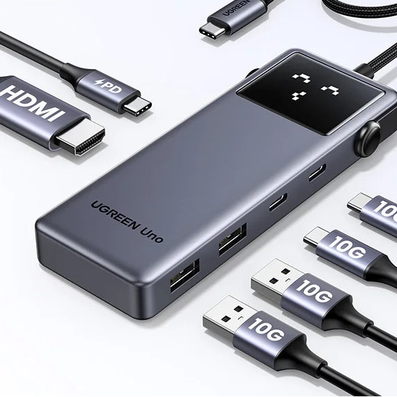 UGREEN Uno USB C HUB 6-in-1 4K60Hz PD100W 10Gbps USB3.2 Splitter Adapter for Laptop Macbook Pro Air USB Expander Docking Station