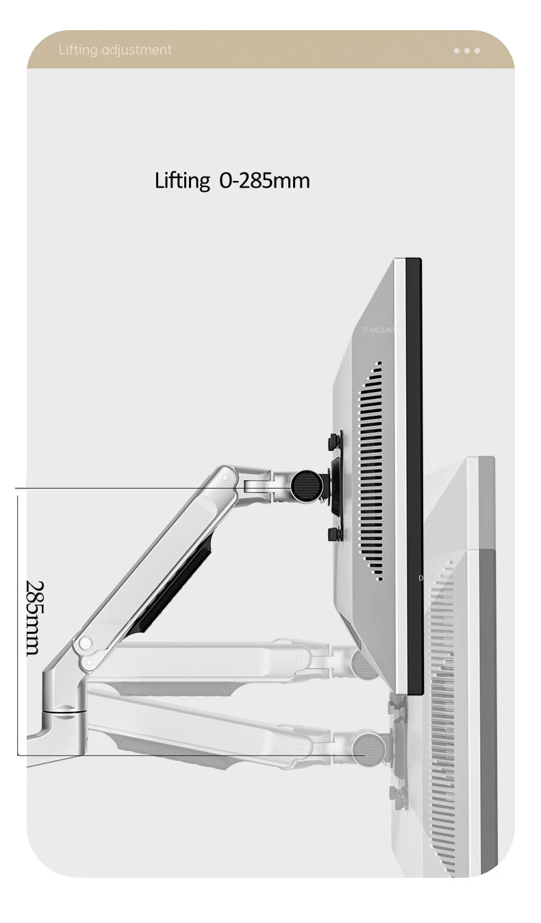 DL-7013 17-32' Mechanical Spring Aluminum Steel LCD Monitor Mount TV Wall Bracket Mount Long Arm 840mm 2-10kg VESA 100x100